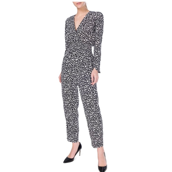 Maje Posima Cloud Print Jumpsuit Black/White Size 40 - Picture 1 of 11